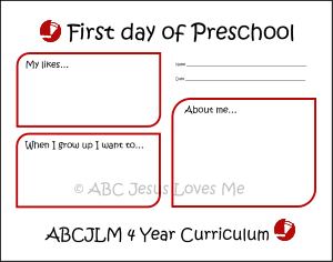 First Day of 4 Year Curriculum